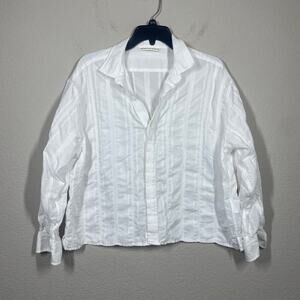 Grandma Mama Daughter Kato Womens 2 Button Up Shirt Blouse White Long Sleeves